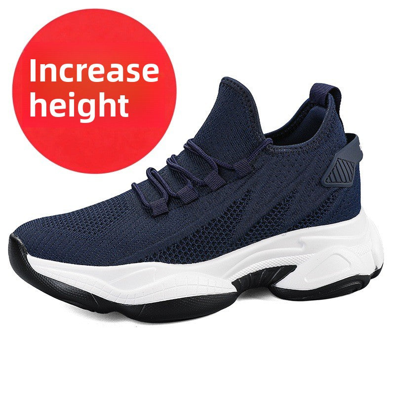 Height-increasing thick-soled flyknit shoes
