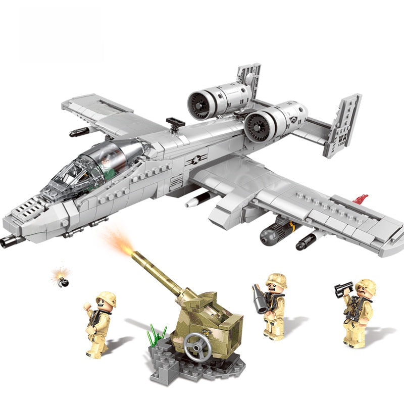 XB06022 A10 Fighter Military Building Blocks Set 961pcs DIY Assembly Toy Gift for Boys teemdrop