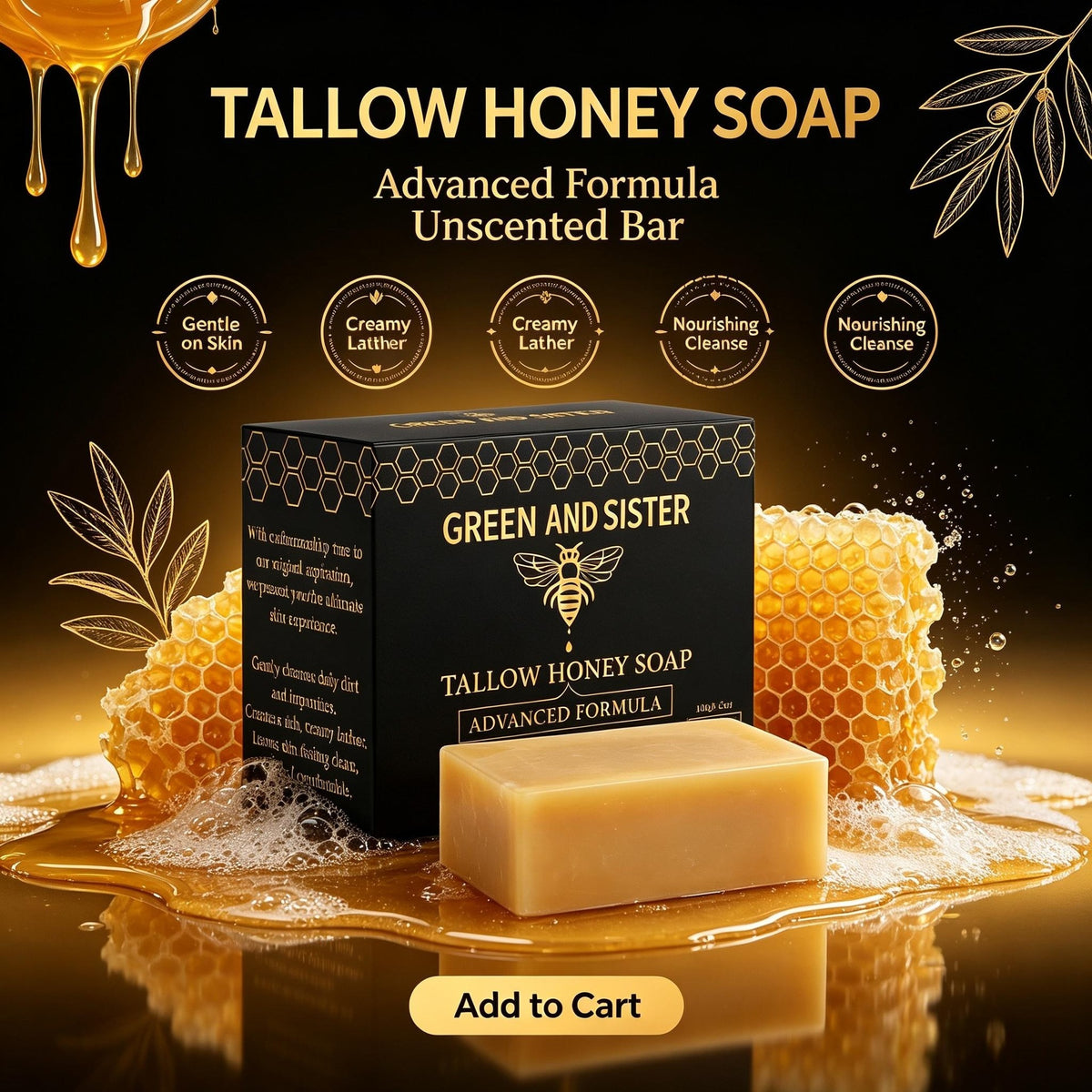 Natural Beeswax Honey Moisturizing Bath Soap