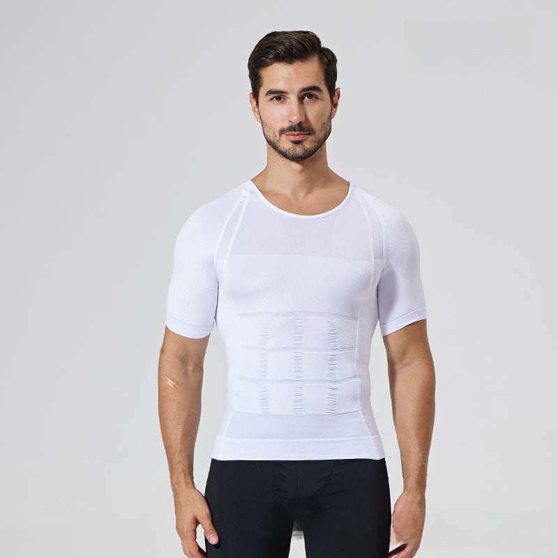 Men's Slimming Body Shaper Vest Tummy Control Nylon Compression Fitness Top