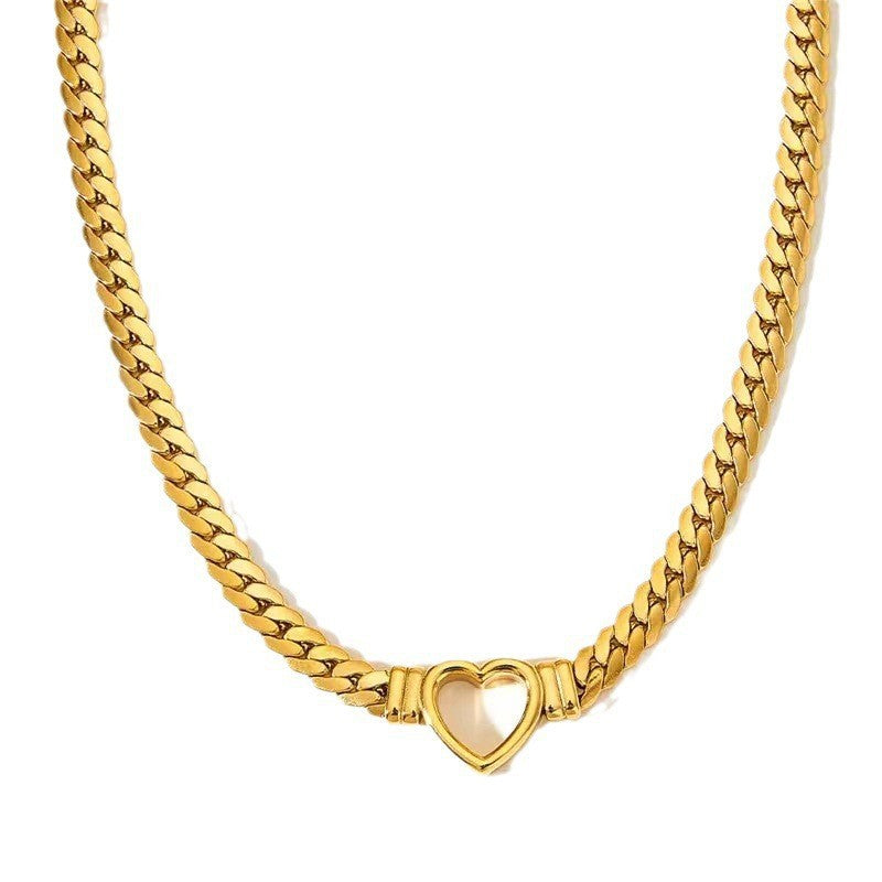 Women's Titanium Steel Heart Pendant Necklace