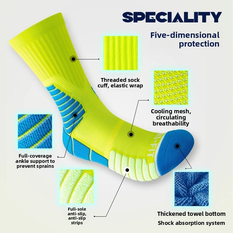 Men's High Tube Towel Sole Athletic Training Socks teemdrop