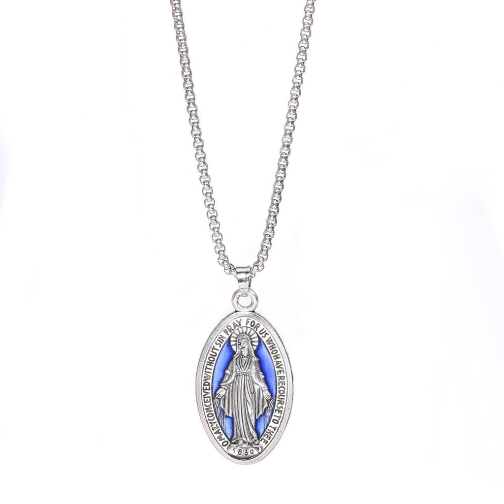 Oil-Dropping Geometric Pendant Zinc Alloy Necklace, Electroplated, Six Colors, Unisex teemdrop