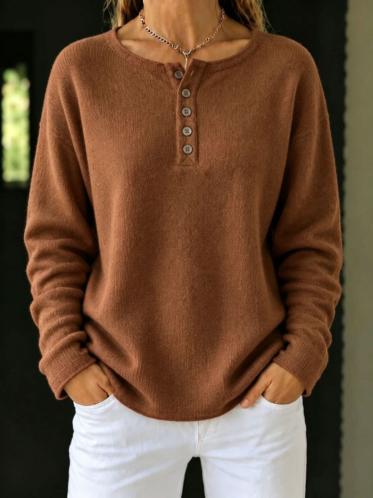 Women's Solid Color Button-Up Knit Cardigan Long Sleeve Casual Outerwear Coat teemdrop