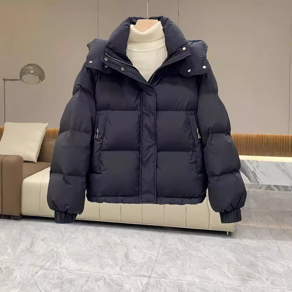Women Winter Short Hooded Cotton Jacket teemdrop