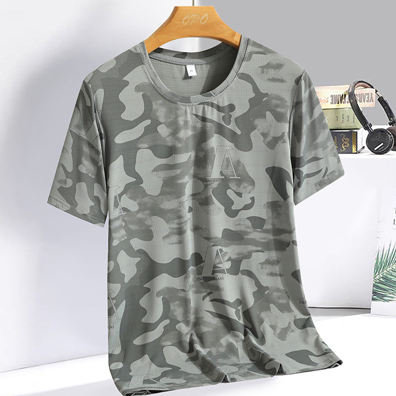 Men's Quick-Dry Ice Silk Camouflage Short Sleeve T-Shirt teemdrop