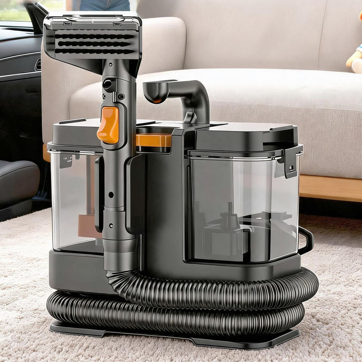 Portable carpet cleaning machine