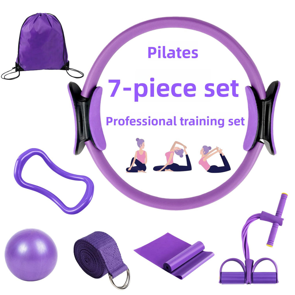 Multi-Piece Yoga Ring and Pilates Resistance Band Set teemdrop