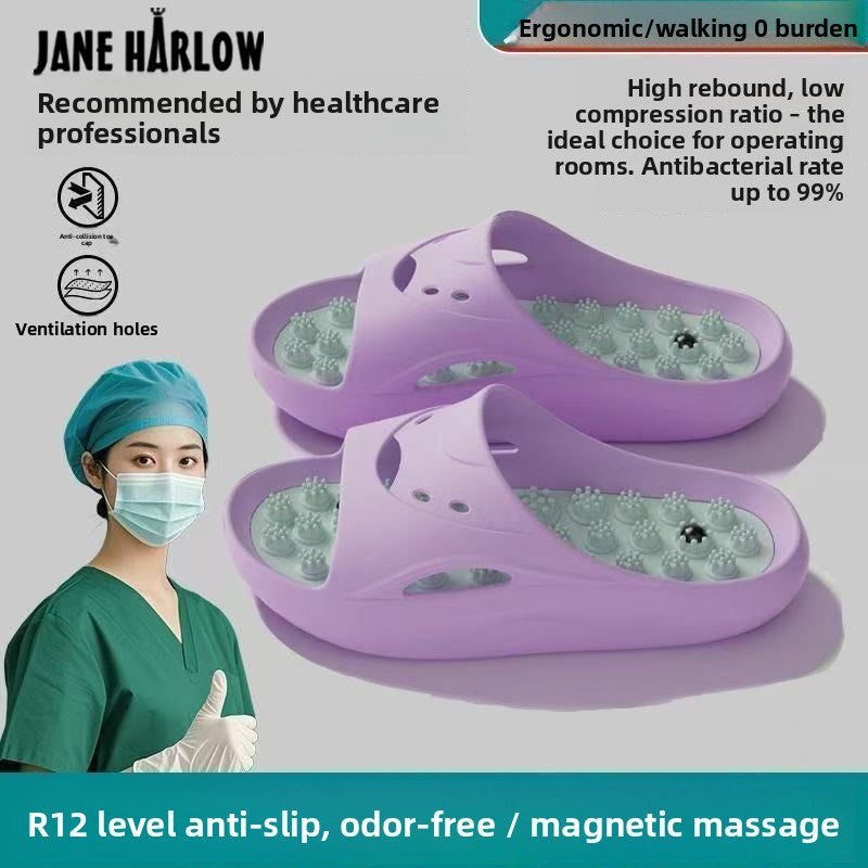 Women's Magnet Massage Anti-Slip Hollow PVC Slippers teemdrop