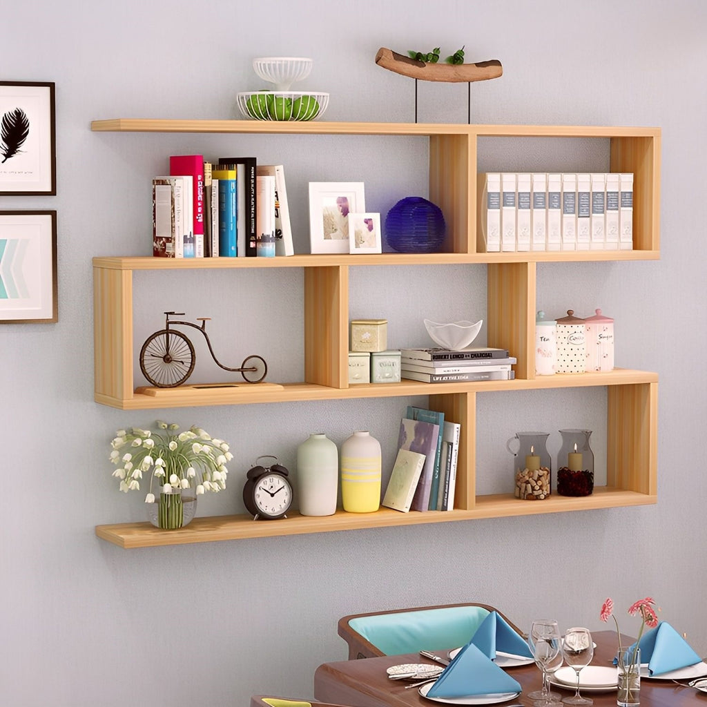 Modern 3-Tier Wall Mounted Particleboard Storage Shelf Rack teemdrop