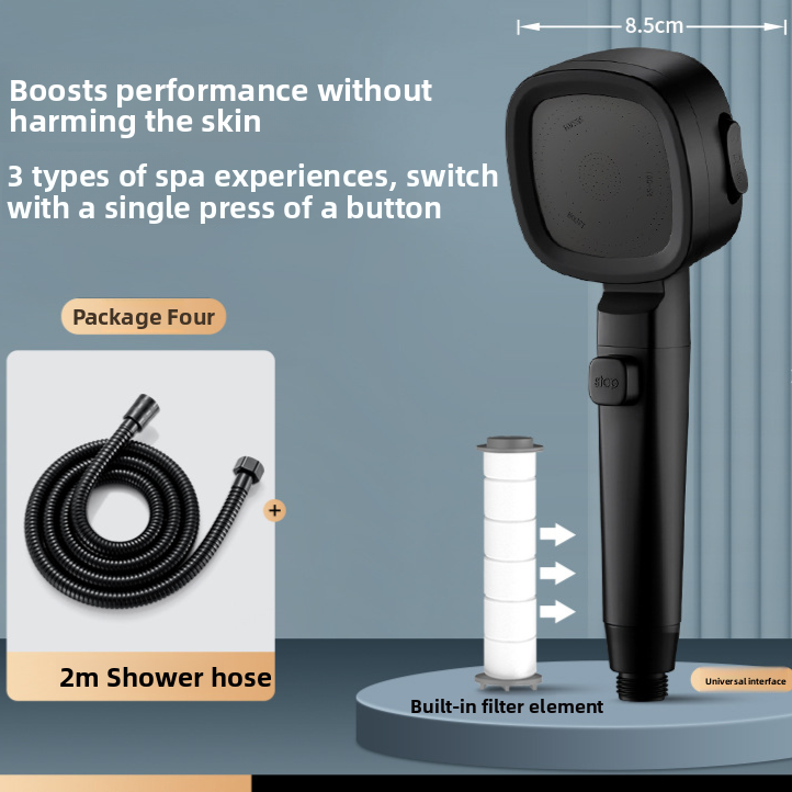 Pressure-enhanced shower head shower faucet set