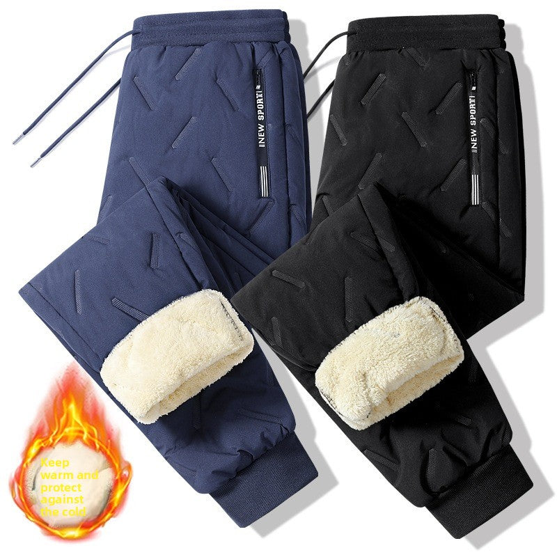 Large-size Casual Loose Fleece-lined Thickened Running Pants