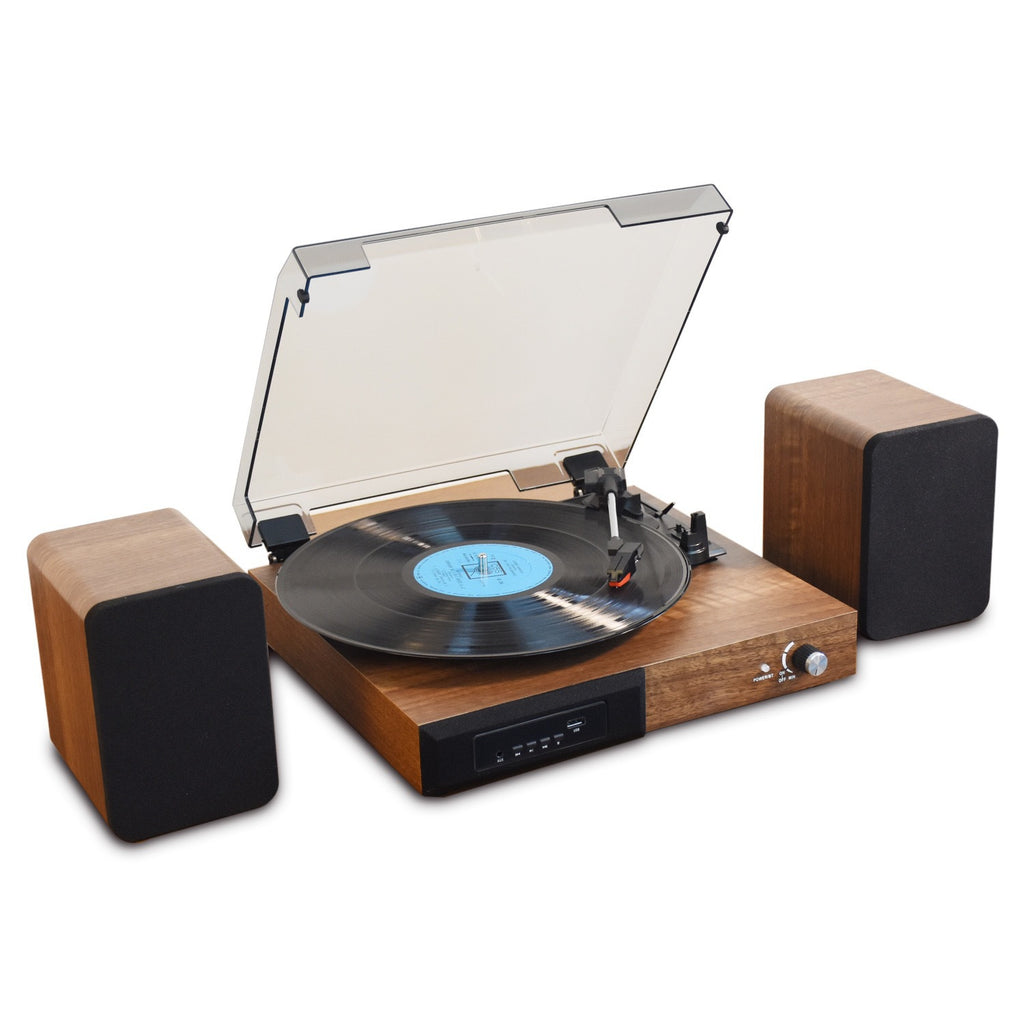 Retro Wooden Vinyl Record Player teemdrop