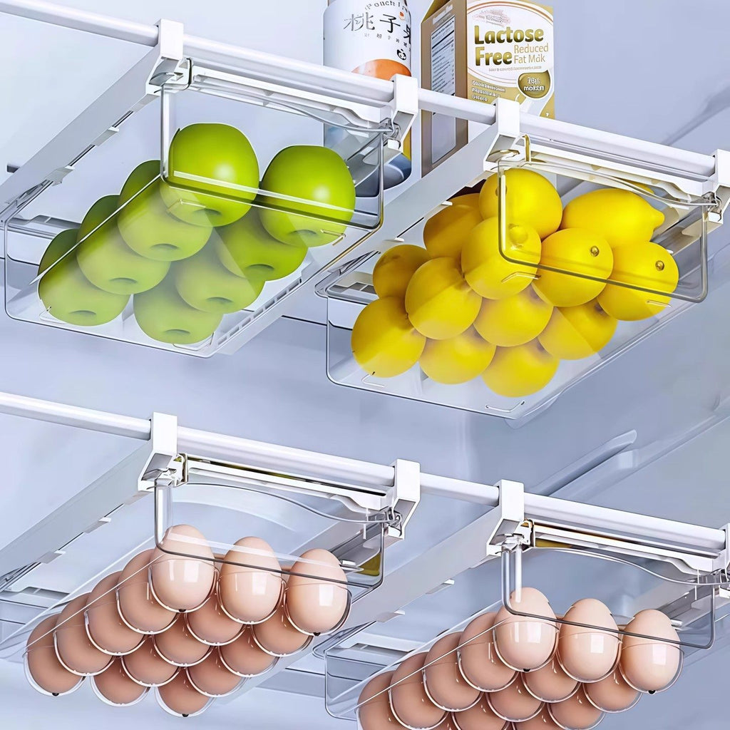 Drawer-Style Refrigerator Storage Box, Hanging Egg Basket, Kitchen Freezer Organizer teemdrop