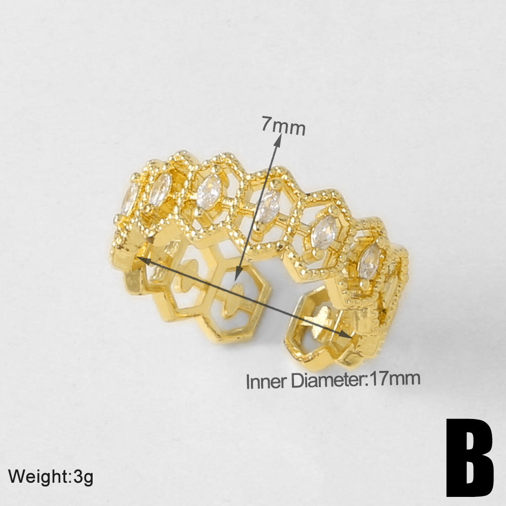 Vintage Copper Gold Plated Adjustable Ring