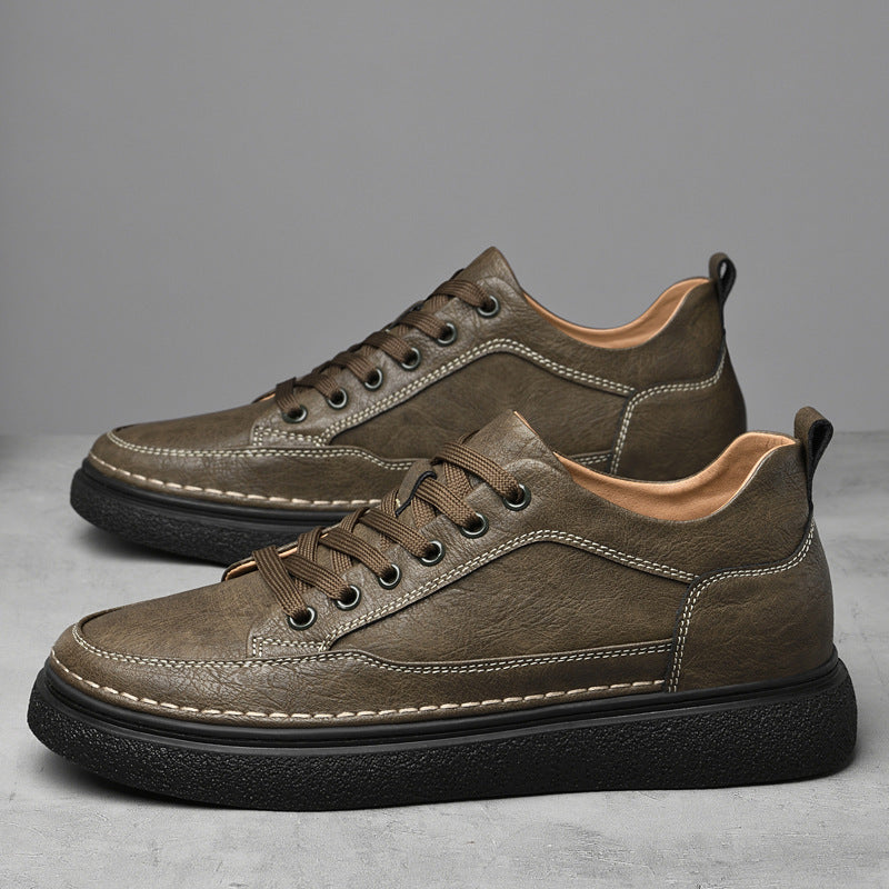 Men Height Increasing Casual Sneakers Lace-Up Invisible Lift Low Top Comfort Shoes teemdrop