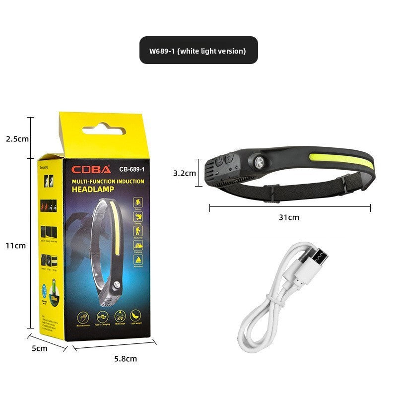 Induction Headlamp Long Endurance Lithium Battery Outdoor Cycling Running Charging Lamp teemdrop