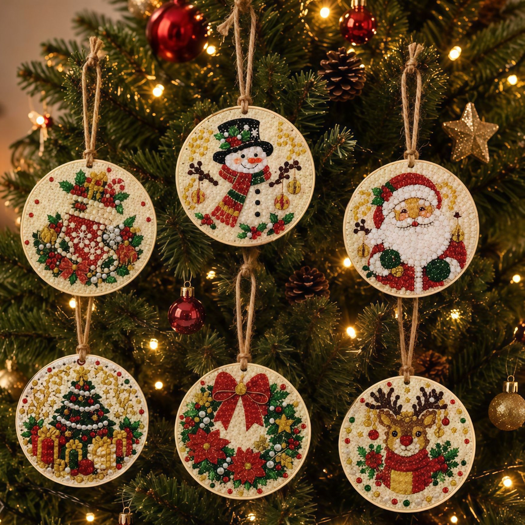 DIY Diamond Pearl Painting Christmas Tree Decorations