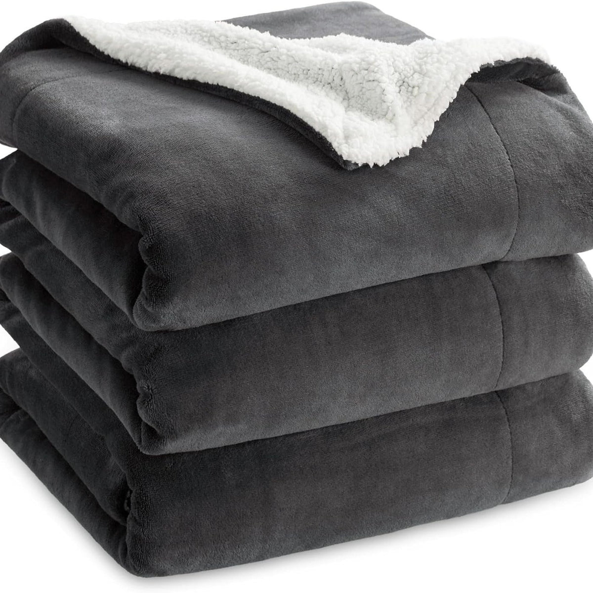 Double-Sided Plush Sherpa Fleece Blanket Thick Warm Solid Color Soft Throw