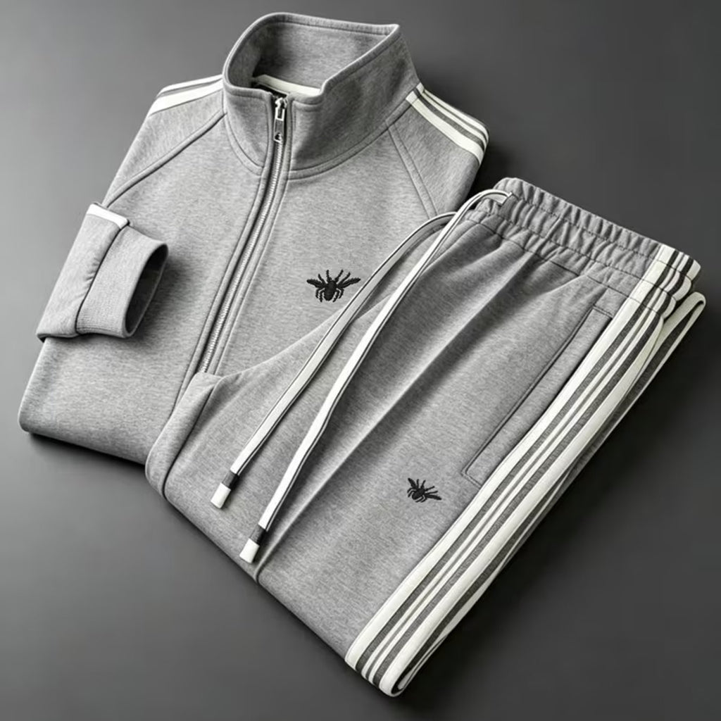 Men's Zip-Up Jacket and Pants Set Digital Print Long Sleeve Tracksuit teemdrop