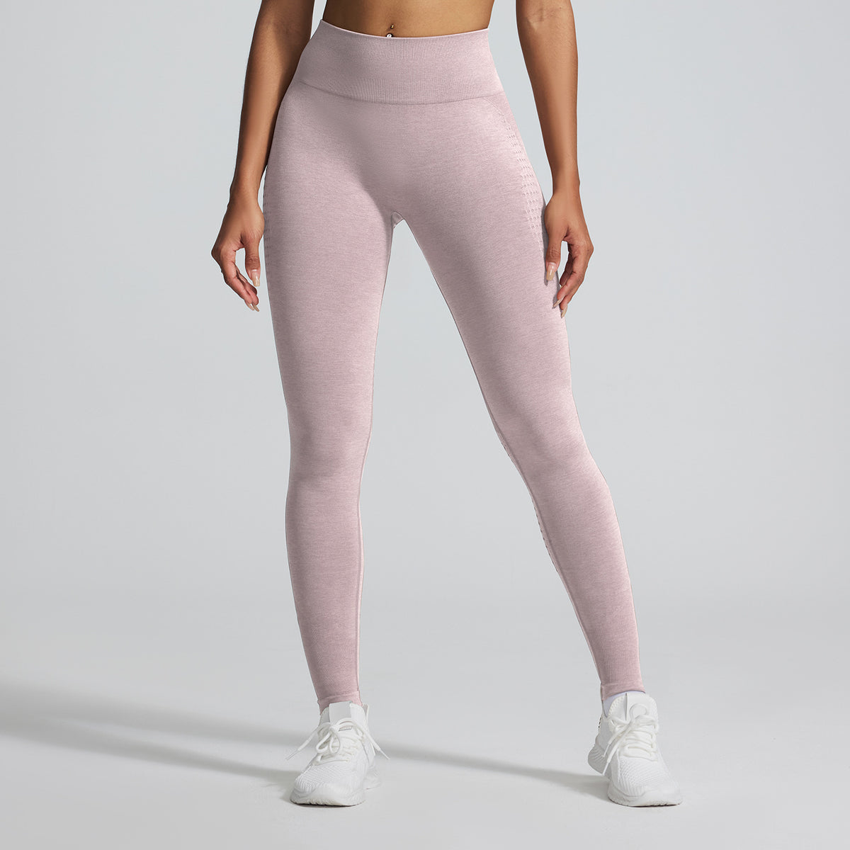 Women's Seamless Jacquard High-Waist Cropped Yoga Pants teemdrop