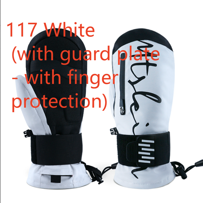 Built-in wrist guard snowboard gloves