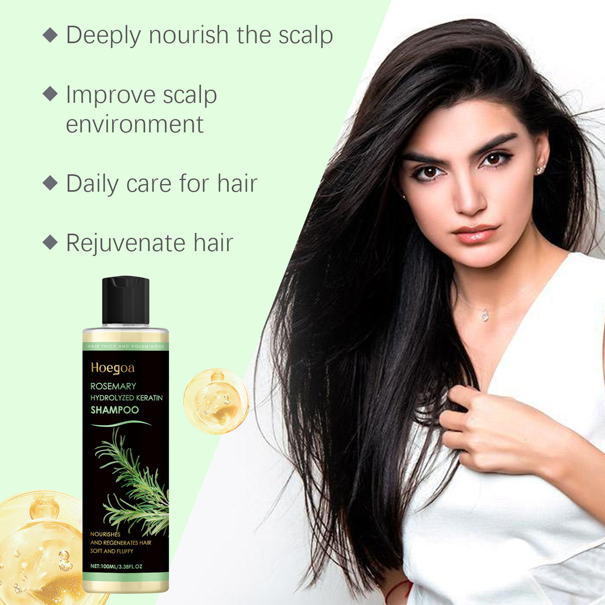 Hoegoa Rosemary Thickening Shampoo for Volumizing and Deep Repair 100ml teemdrop