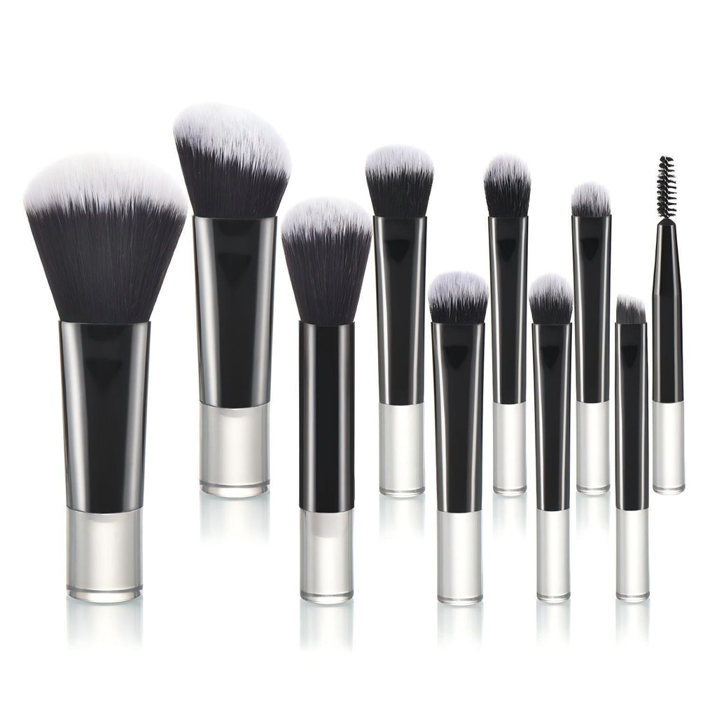 10-Piece Mini Crystal Handle Makeup Brush Set teemdrop
