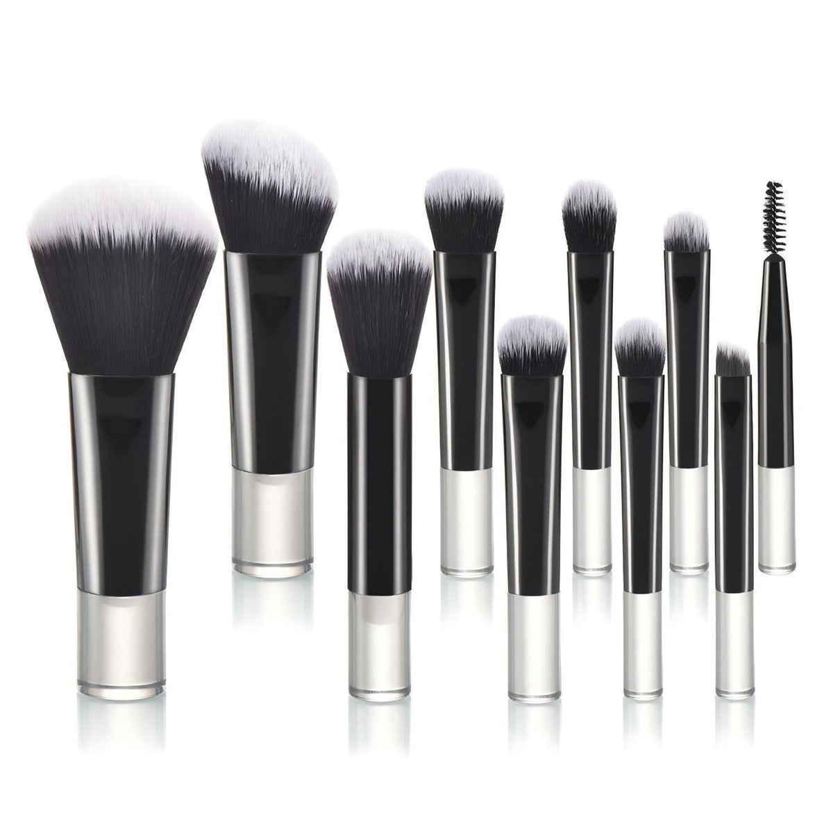 10-Piece Mini Crystal Handle Makeup Brush Set teemdrop
