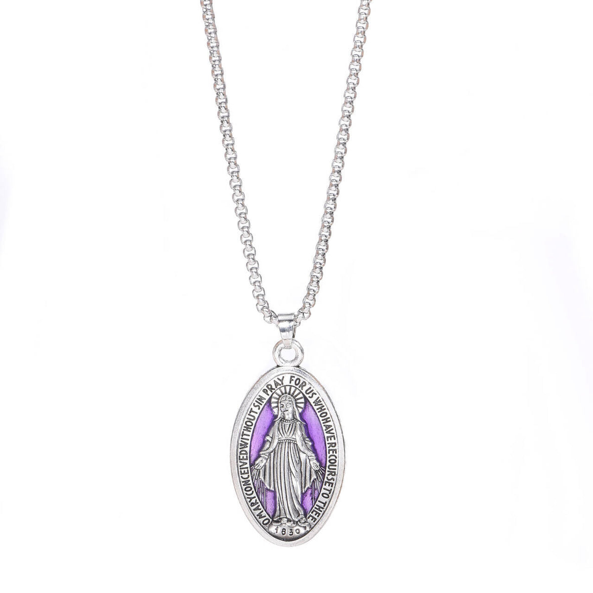 Oil-Dropping Geometric Pendant Zinc Alloy Necklace, Electroplated, Six Colors, Unisex teemdrop