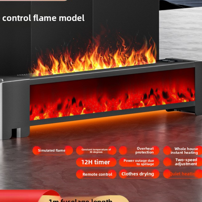 3D Simulated Flame Electric Heater Fan