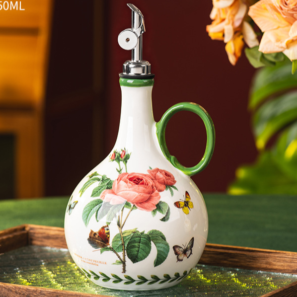 Garden ceramic oil pot for kitchen teemdrop