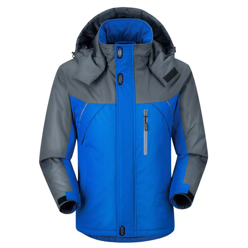 Men?s fleece-lined, thickened, all-in-one winter outdoor jacket with reflective detailing for warmth teemdrop