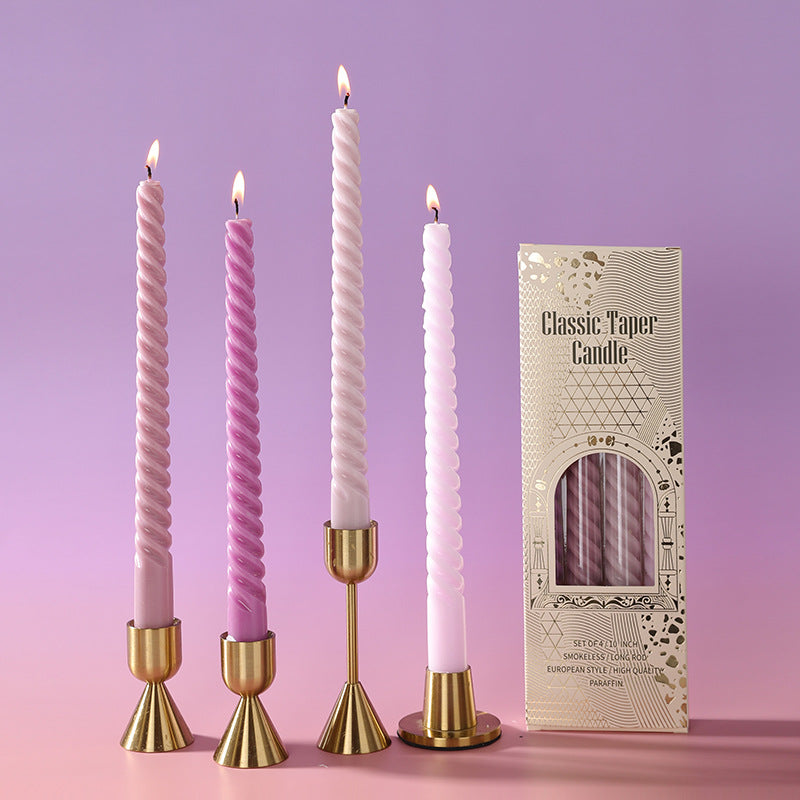 Vintage spiral long rod candle teemdrop