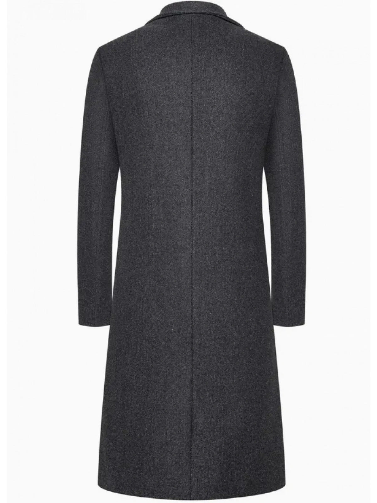 Mens Long Slim Fit British Style Trench Coat Solid Color Lapel Single Breasted teemdrop