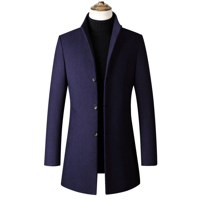 Men's Thickened Stand Collar Overcoat