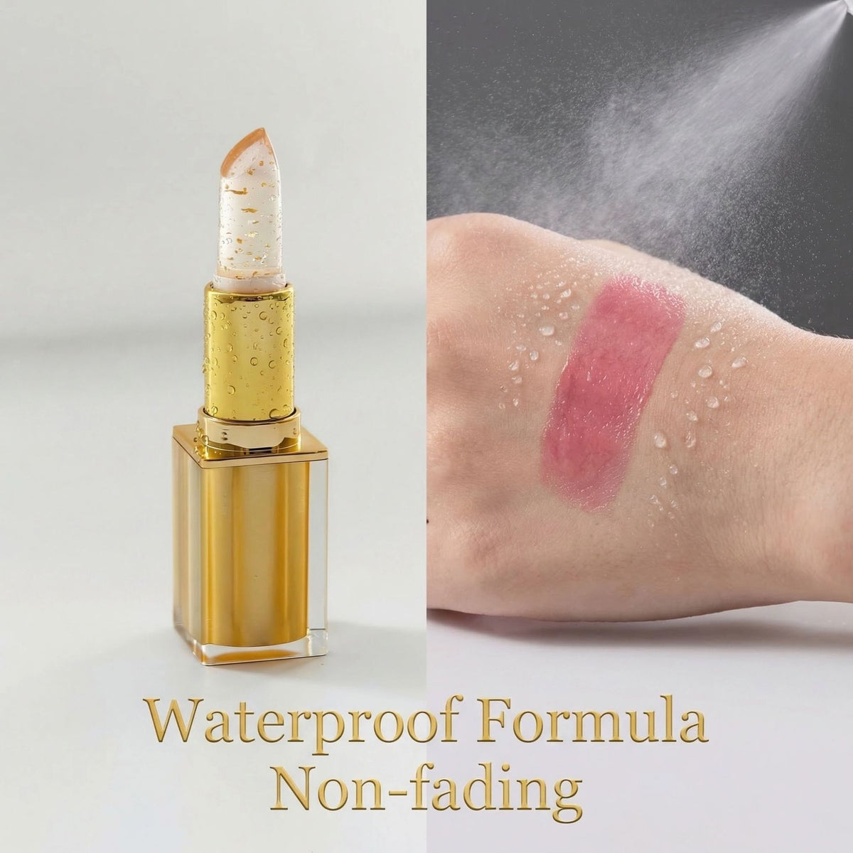 Gold foil thermochromic lipstick teemdrop
