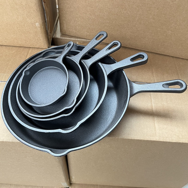 Traditional Cast Iron Flat Bottom Frying Pan teemdrop