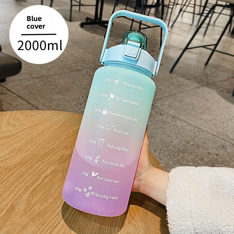 Portable fitness sports drinking straw water bottle teemdrop