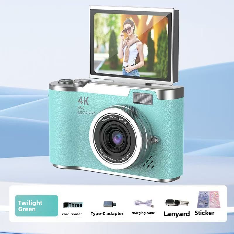 4K Digital Camera Retro CCD Style HD Selfie Camera with Phone Transfer for Students and Travel Photography teemdrop