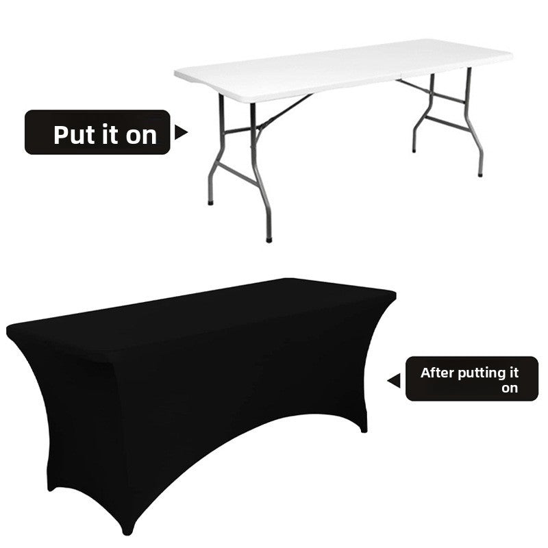 Stretch Spandex Fitted Table Cover Rectangle Elastic Tablecloth for Banquet Wedding Parties