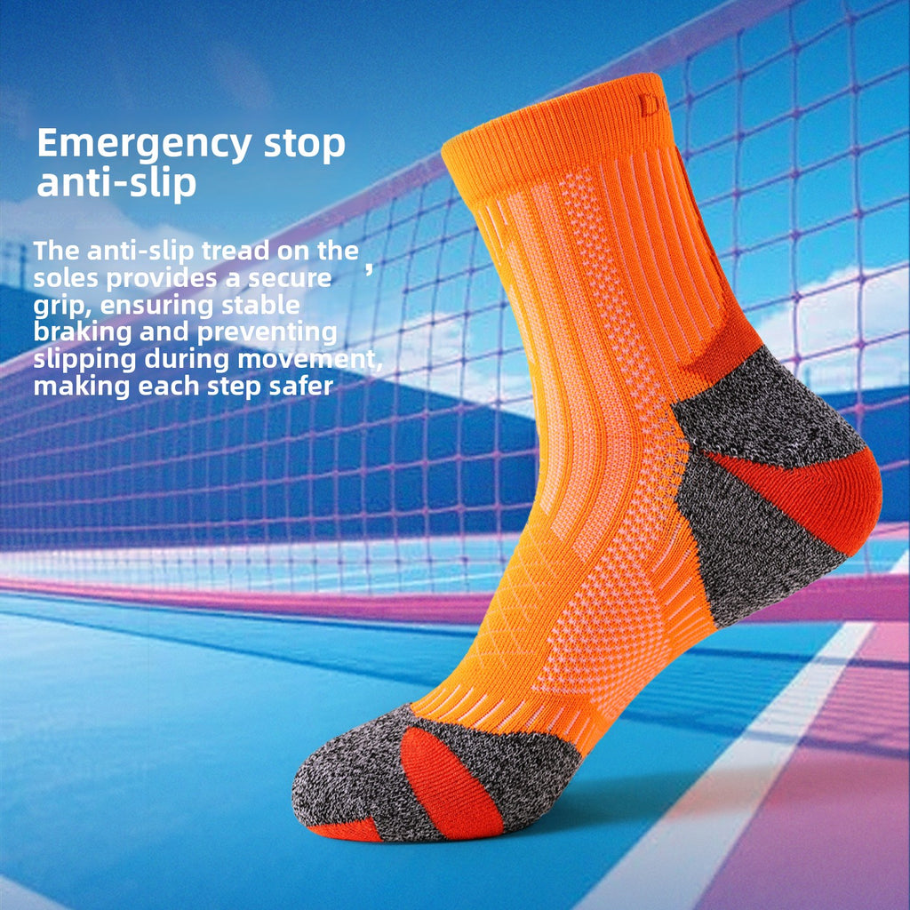 Thickened towel bottom anti-slip breathable quick-drying mid-foot tube socks teemdrop