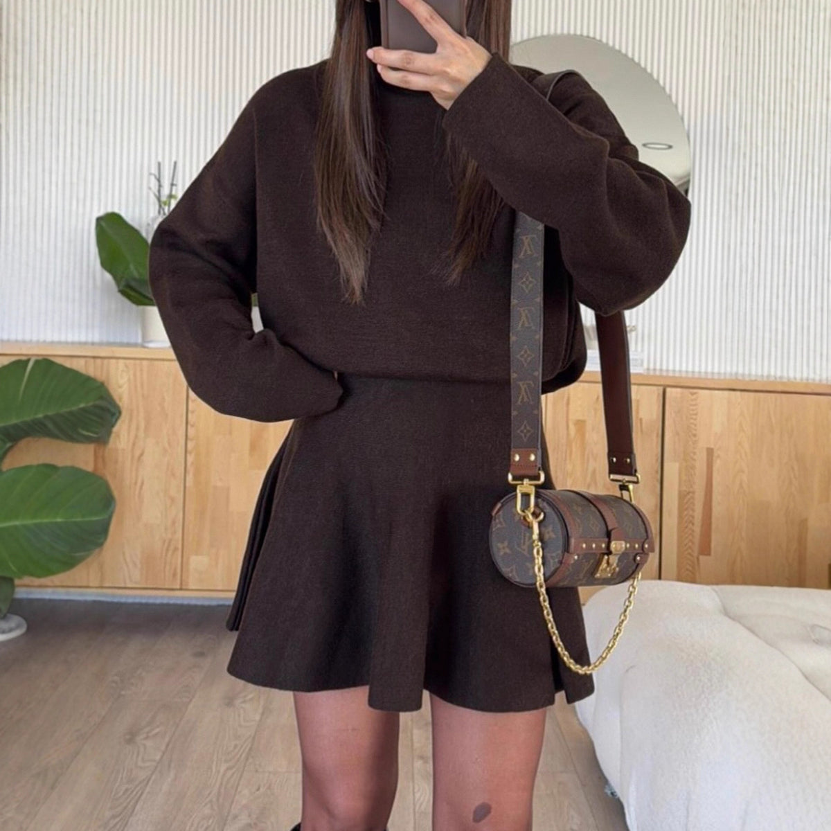 Elegant knitted two-piece sportswear set teemdrop