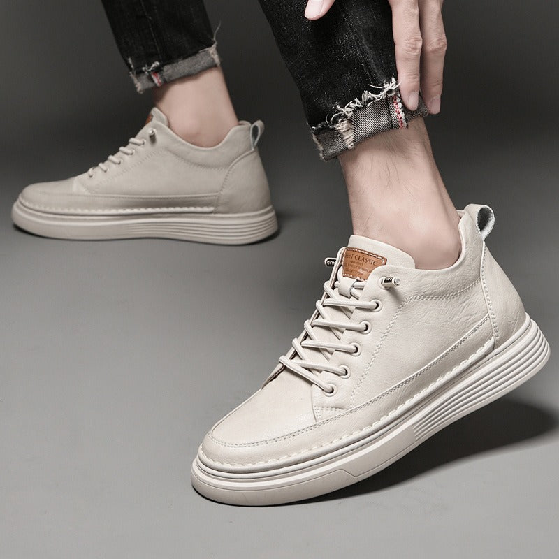 Men's Genuine Leather Sneakers Invisible 6cm Height-Increasing teemdrop