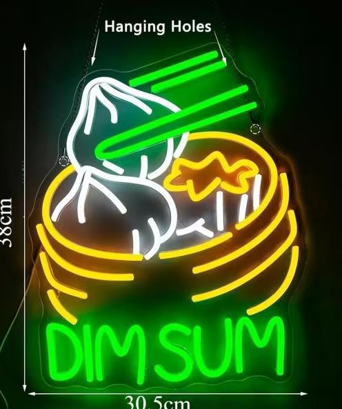LED Neon Light Hamburger Fries Sushi Shape Sign for Home Bar Decoration