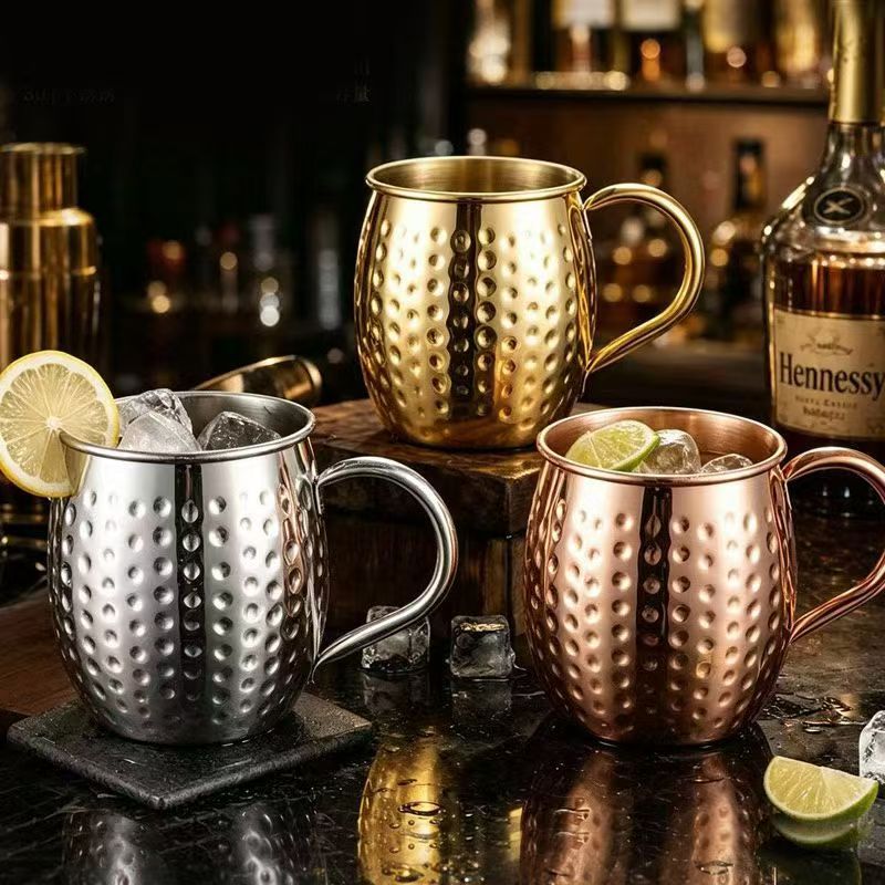 Stainless Steel Hammered Textured Cup