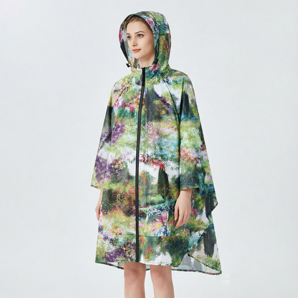 Printed one-piece raincoat teemdrop