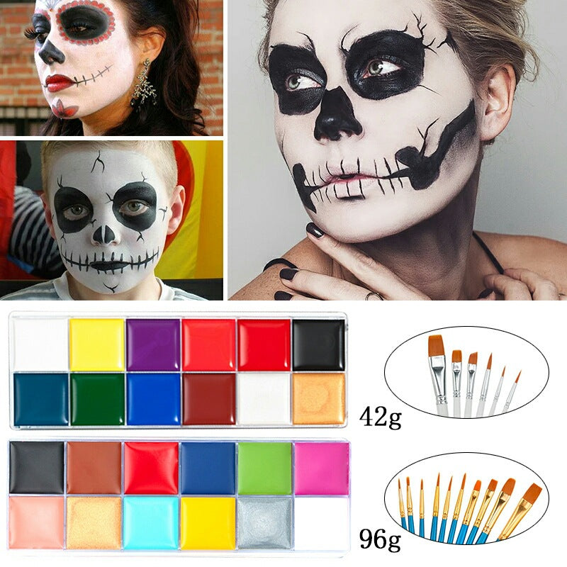Water Soluble Face and Body Paint Kit for Halloween Cosplay Makeup