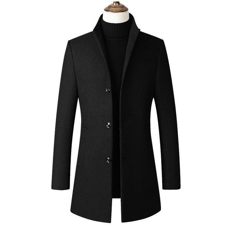 Men's Thickened Stand Collar Overcoat