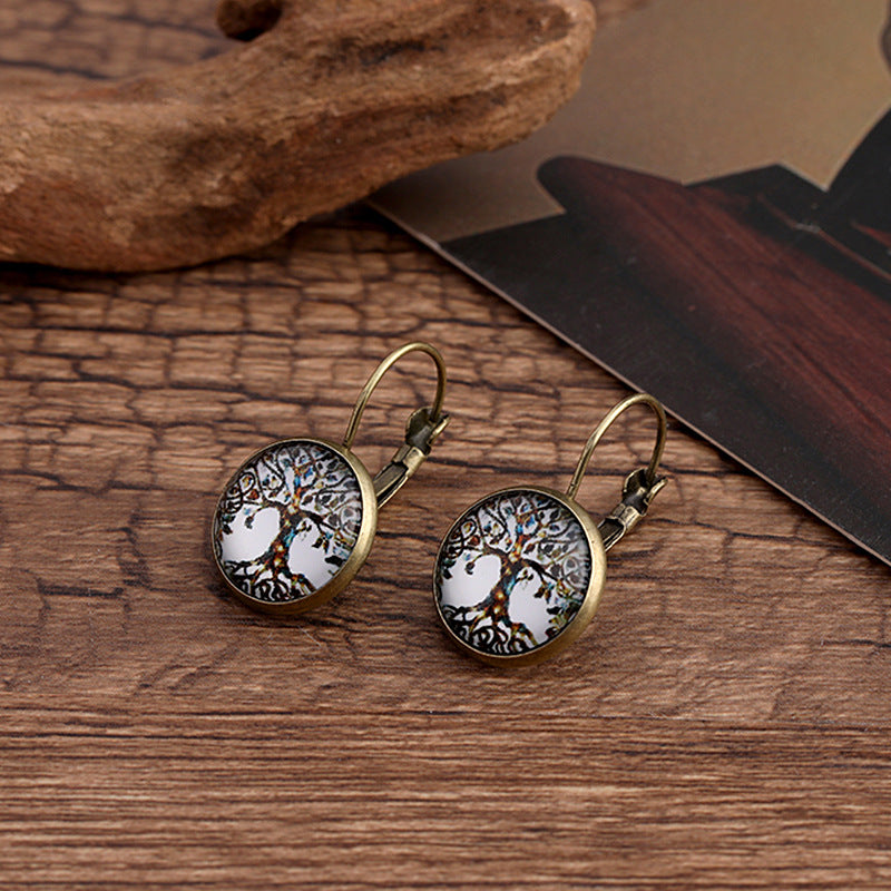 Creative Glass Earrings with Nature Patterns